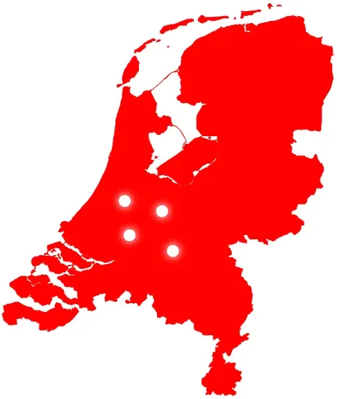 NL kaart 24/7 Slotenmaker Service in heel Rotterdam & Omgeving